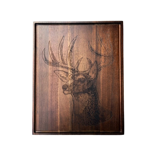 Deer Hunting Bamboo Charcuterie Board – 14" x 18" Sports Themed Cutting Board, Lightweight & Durable – Perfect Hunting Gift for Tailgates & Entertaining