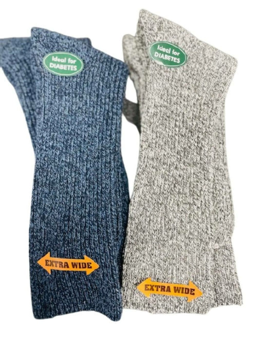 Sierra Regenerated Wool Hiking Socks – Extra Wide Calf, Diabetic-Friendly, Warm Winter Crew Socks for Women & Men – Hunting, Hiking & Outdoor Work