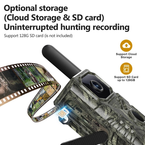 4G GPS Hunting Trail Camera – 4MP Wide Angle Camouflage Wildlife Camera with Triple PIR, App Control (U-CON) for Outdoor Scouting & Game Monitoring