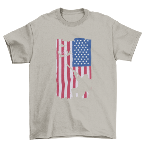 USA Hunting T-Shirt – American Flag Duck Hunting Silhouette Graphic Tee for Hunters & Outdoor Enthusiasts