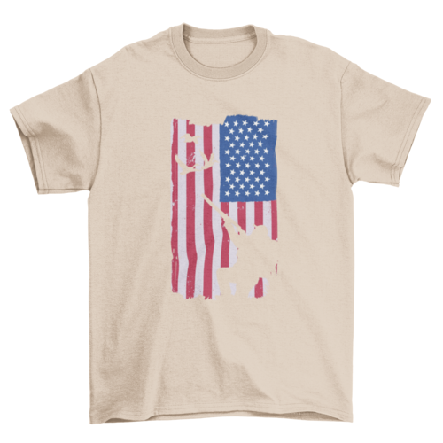 USA Hunting T-Shirt – American Flag Duck Hunting Silhouette Graphic Tee for Hunters & Outdoor Enthusiasts