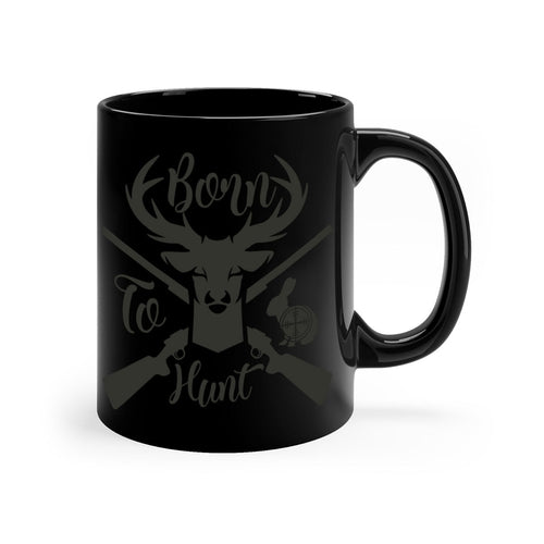 Born to Hunt Coffee Mug – Two-Tone Ceramic Hunting Cup, 11oz or 15oz, 5 Color Options – Perfect Gift for Hunters & Outdoorsmen