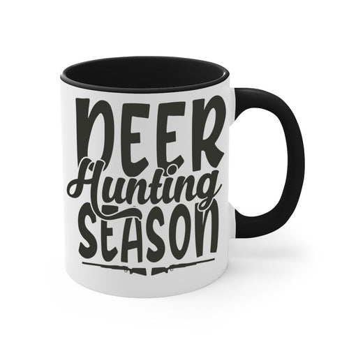 Deer Hunting Season Coffee Mug – Two-Tone Ceramic Hunting Cup, 11oz or 15oz, 5 Color Options – Perfect Gift for Deer Hunters