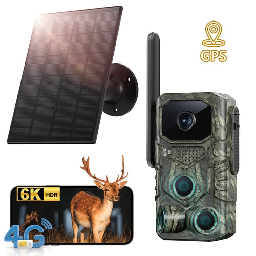 4G GPS Hunting Trail Camera – 4MP Wide Angle Camouflage Wildlife Camera with Triple PIR, App Control (U-CON) for Outdoor Scouting & Game Monitoring