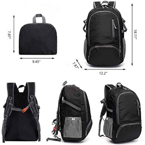 35L Ultralight Foldable Backpack – Waterproof 420D Nylon Packable Daypack with 8 Pockets for Hiking, Cycling, Camping & Travel
