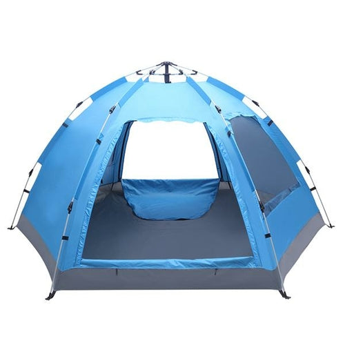Automatic Instant Pop-Up Family Camping Tent – Waterproof 180T Silver Coating, Double Door & Windows, Spider Foot Structure for Camping, Hiking & Travel