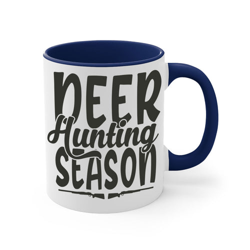 Deer Hunting Season Coffee Mug – Two-Tone Ceramic Hunting Cup, 11oz or 15oz, 5 Color Options – Perfect Gift for Deer Hunters