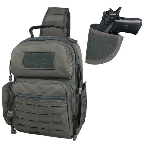 Tactical Shoulder Bag with Gun Holster – Military Nylon Sling Bag, Chest Pack & Waist Bag for Hunting, Camping & Outdoor Use – 13 Inch