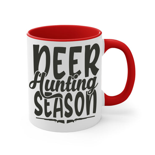 Deer Hunting Season Coffee Mug – Two-Tone Ceramic Hunting Cup, 11oz or 15oz, 5 Color Options – Perfect Gift for Deer Hunters